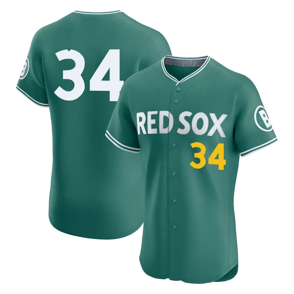 Silnrao B.Red Sox #34 David Ortiz Player Green City Connect Limited Elite Home Game Stitched Jerseys1