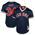 Silnrao B.Red Sox #34 David Ortiz Player Navy Cooperstown Collection Mesh T-shirt Home Stitched Jerseys