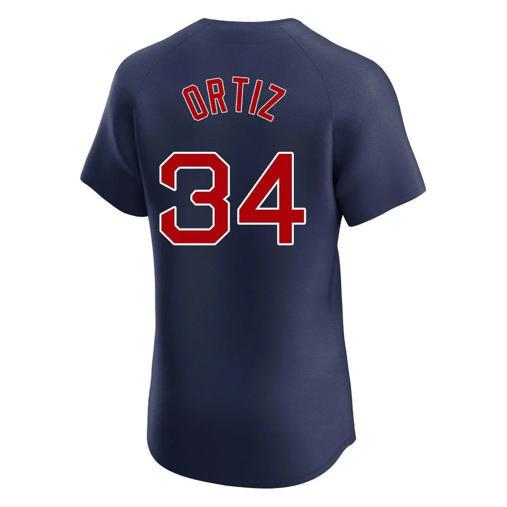 Silnrao B.Red Sox #34 David Ortiz Player Navy Limited Elite Home Game Stitched Jerseys