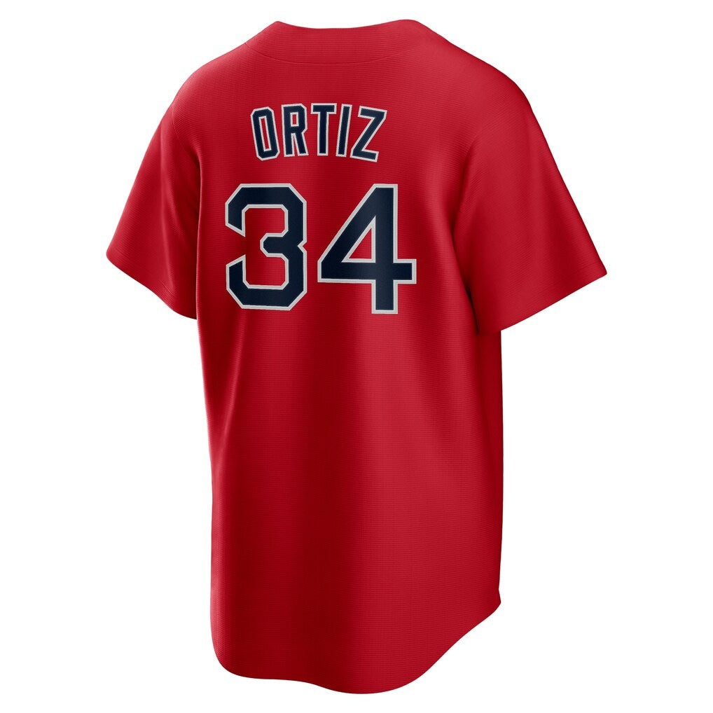 Silnrao B.Red Sox #34 David Ortiz Player Red Home Game Stitched Jerseys