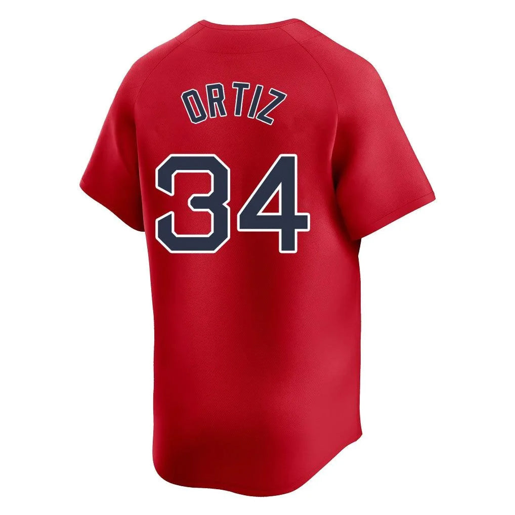 Silnrao B.Red Sox #34 David Ortiz Player Red Limited Home Game Stitched Jerseys