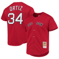 Silnrao B.Red Sox #34 David Ortiz Player Red Mitchell & Ness Cooperstown Collection Home Stitched Jerseys