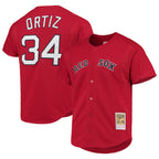 Silnrao B.Red Sox #34 David Ortiz Player Red Mitchell & Ness Cooperstown Collection Home Stitched Jerseys