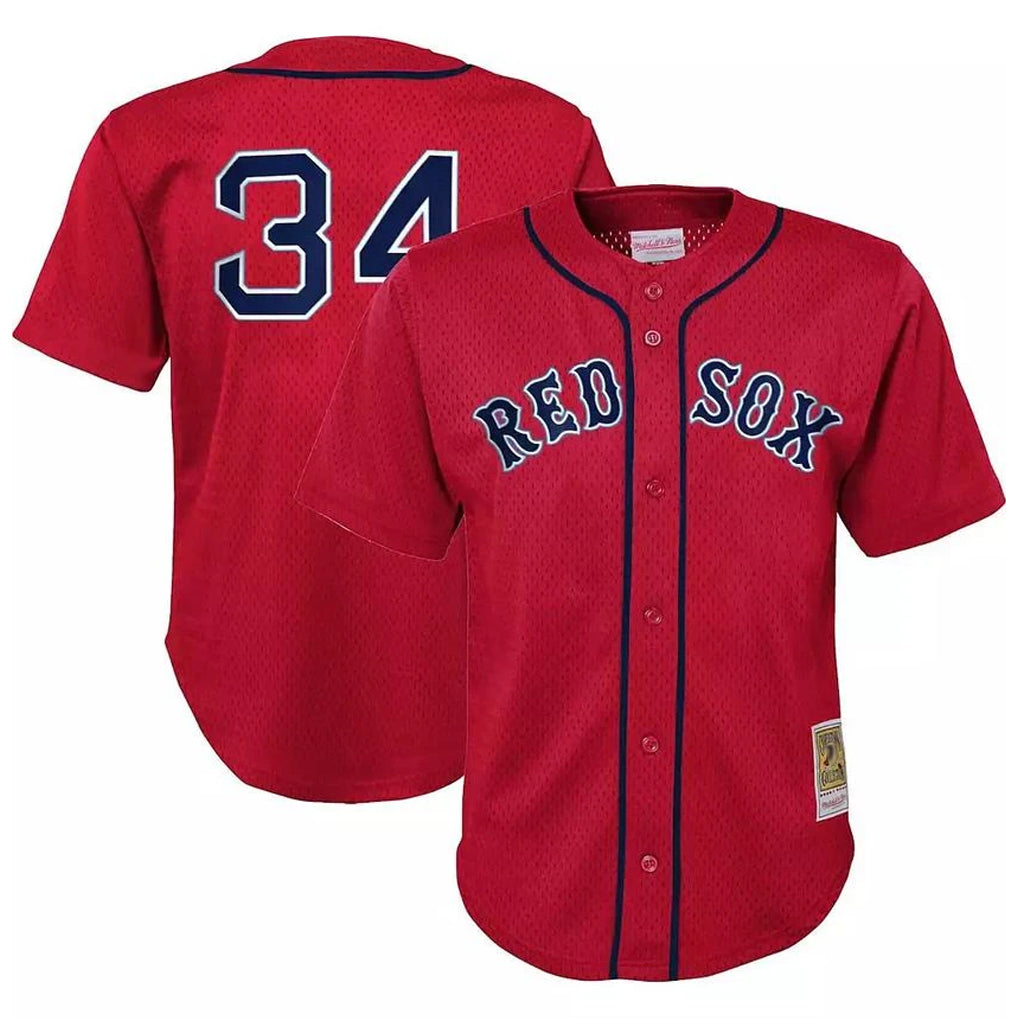 Silnrao B.Red Sox #34 David Ortiz Player Red Mitchell & Ness Cooperstown Collection Mesh Home Stitched Jerseys