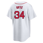 Silnrao B.Red Sox #34 David Ortiz Player White Game Home Stitched Jerseys