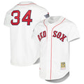 Silnrao B.Red Sox #34 David Ortiz Player White Mitchell & Ness Cooperstown Collection Mesh Home Stitched Jerseys