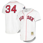 Silnrao B.Red Sox #34 David Ortiz Player White Mitchell & Ness Cooperstown Collection Mesh Home Stitched Jerseys