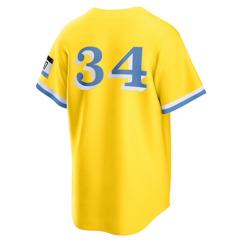 Silnrao B.Red Sox #34 David Ortiz Player Yellow Home Game Stitched Jerseys