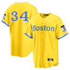 Silnrao B.Red Sox #34 David Ortiz Player Yellow Home Game Stitched Jerseys1