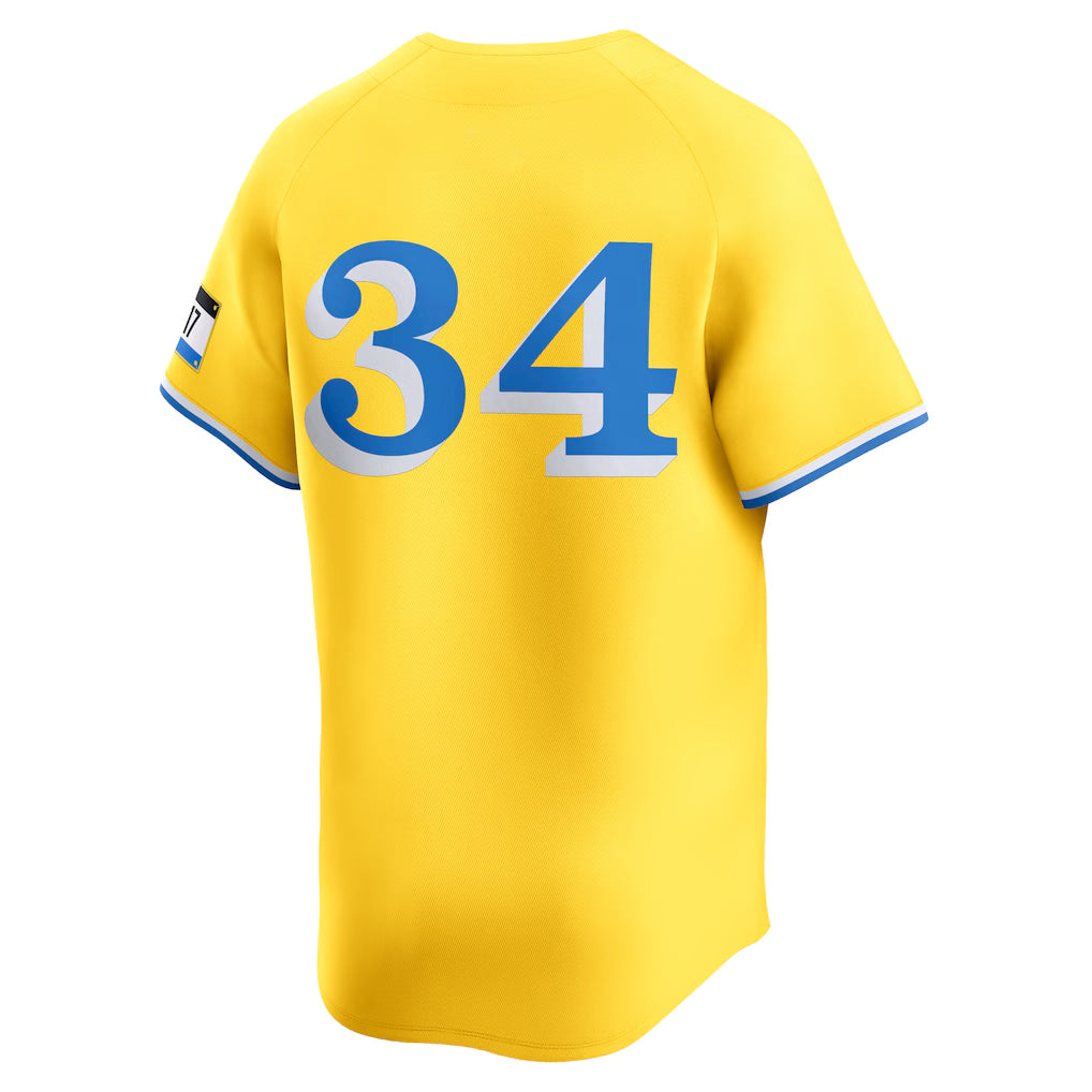 Silnrao B.Red Sox #34 David Ortiz Player Yellow Limited Home Game Stitched Jerseys