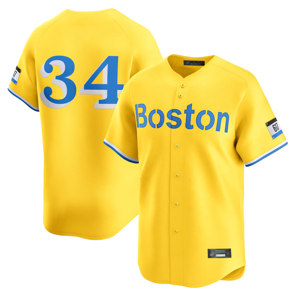 Silnrao B.Red Sox #34 David Ortiz Player Yellow Limited Home Game Stitched Jerseys1