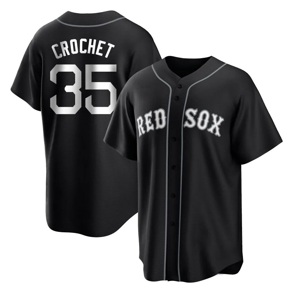 Silnrao B.Red Sox #35 Garrett Crochet Player Black Home Game Stitched Jerseys