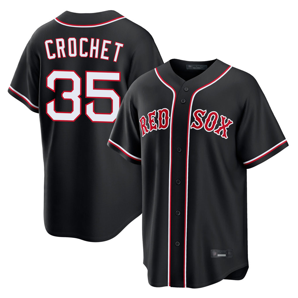 Silnrao B.Red Sox #35 Garrett Crochet Player Black Out Home Game Stitched Jerseys