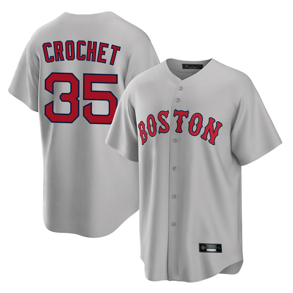 Silnrao B.Red Sox #35 Garrett Crochet Player Gray Road Home Game Stitched Jerseys1