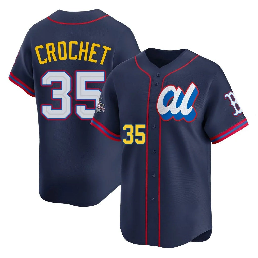 Silnrao B.Red Sox #35 Garrett Crochet Player Navy American League All-Star Edition Game Stitched Jerseys