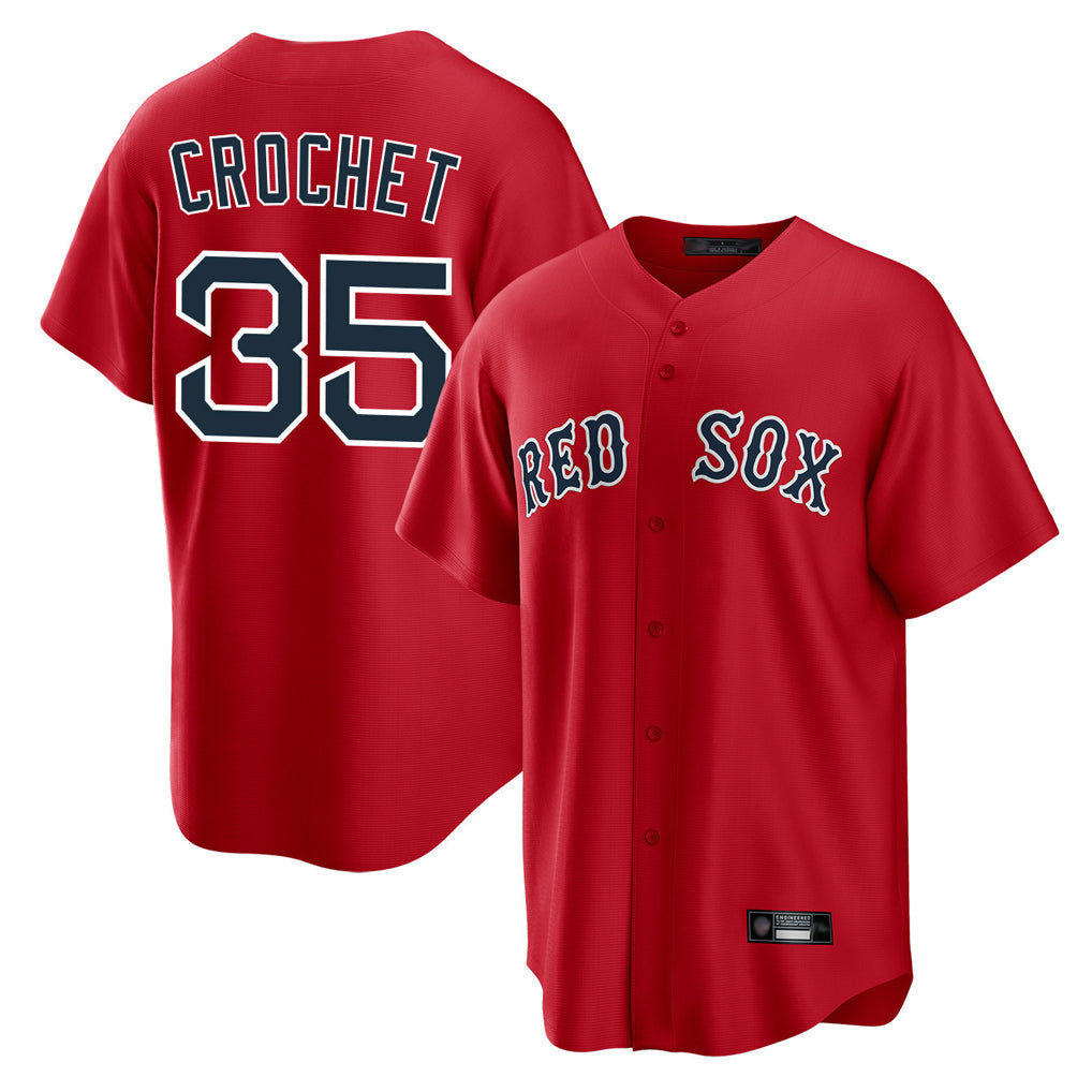 Silnrao B.Red Sox #35 Garrett Crochet Player Red Home Game Stitched Jerseys1