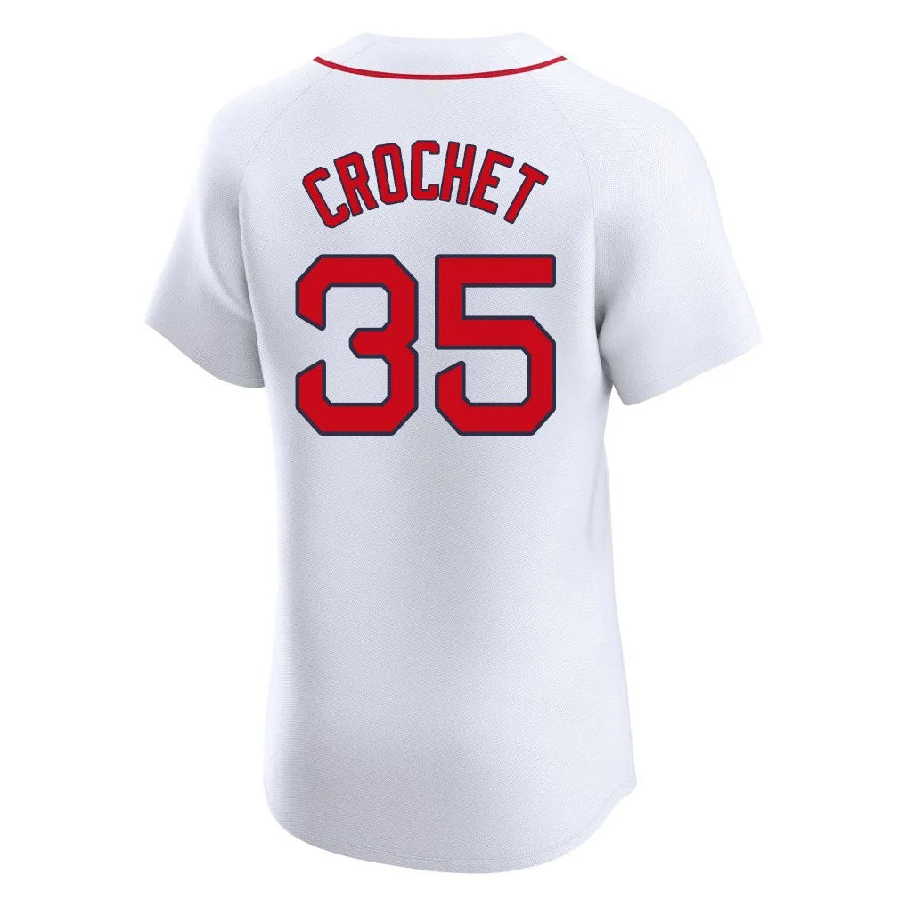 Silnrao B.Red Sox #35 Garrett Crochet Player White Limited Elite Home Game Stitched Jerseys