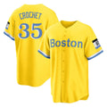 Silnrao B.Red Sox #35 Garrett Crochet Player Yellow Home Game Stitched Jerseys1
