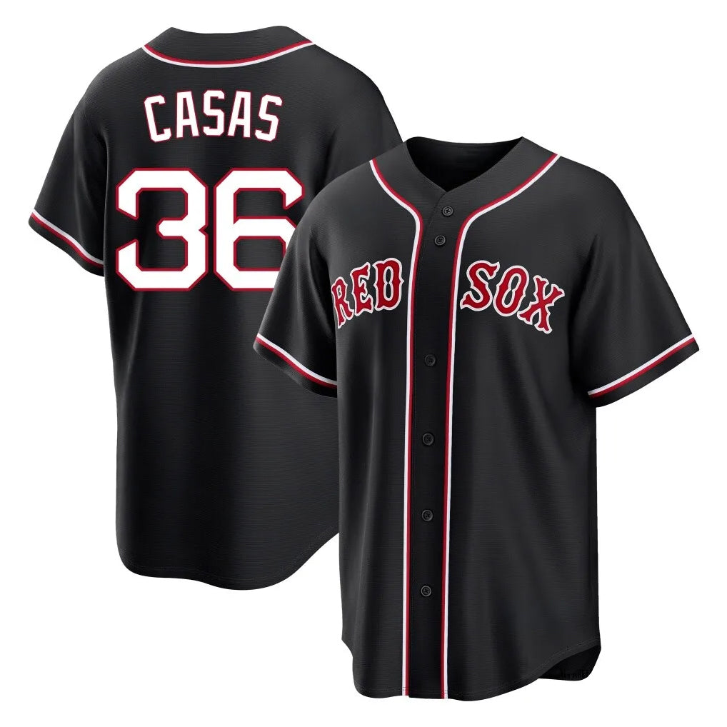 Silnrao B.Red Sox #36 Triston Casas Player Black Out Home Game Stitched Jerseys
