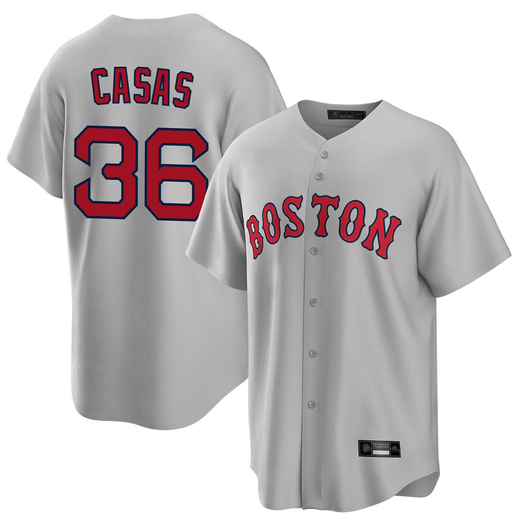 Silnrao B.Red Sox #36 Triston Casas Player Gray Road Home Game Stitched Jerseys1