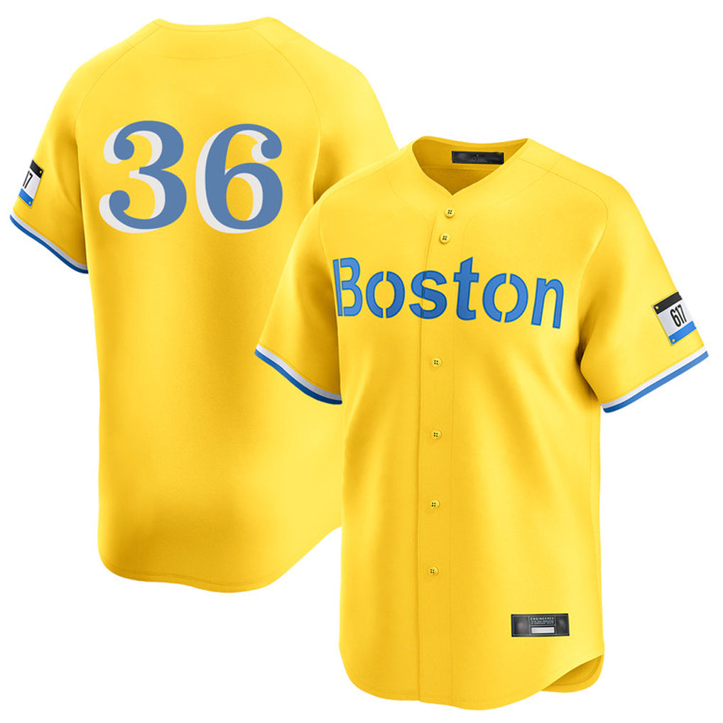 Silnrao B.Red Sox #36 Triston Casas Player Yellow Limited Home Game Stitched Jerseys1
