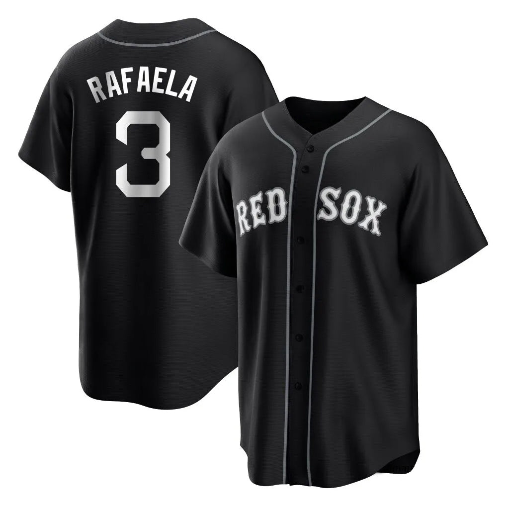 Silnrao B.Red Sox #3 Ceddanne Rafaela Player Black Home Game Stitched Jerseys