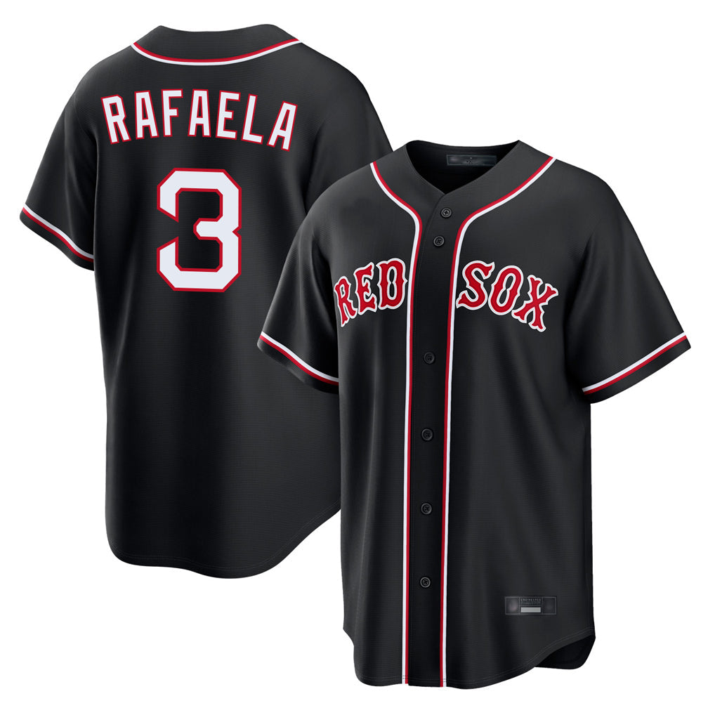 Silnrao B.Red Sox #3 Ceddanne Rafaela Player Black Out Home Game Stitched Jerseys