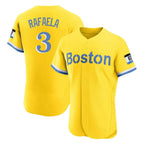 Silnrao B.Red Sox #3 Ceddanne Rafaela Player Yellow Limited Elite Home Game Stitched Jerseys1