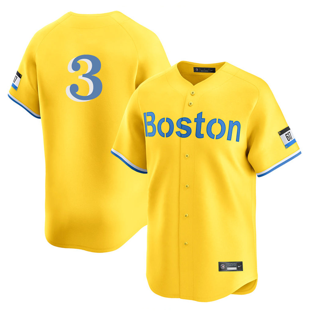 Silnrao B.Red Sox #3 Ceddanne Rafaela Player Yellow Limited Home Game Stitched Jerseys1