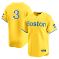 Silnrao B.Red Sox #3 Ceddanne Rafaela Player Yellow Limited Home Game Stitched Jerseys1