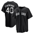 Silnrao B.Red Sox #40 Willson Contreras Player Black Home Game Stitched Jerseys