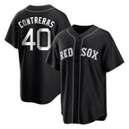 Silnrao B.Red Sox #40 Willson Contreras Player Black Home Game Stitched Jerseys