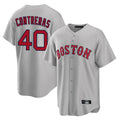 Silnrao B.Red Sox #40 Willson Contreras Player Gray Road Home Game Stitched Jerseys1
