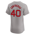 Silnrao B.Red Sox #40 Willson Contreras Player Gray Road Limited Elite Home Game Stitched Jerseys