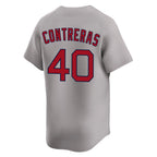 Silnrao B.Red Sox #40 Willson Contreras Player Gray Road Limited Home Game Stitched Jerseys