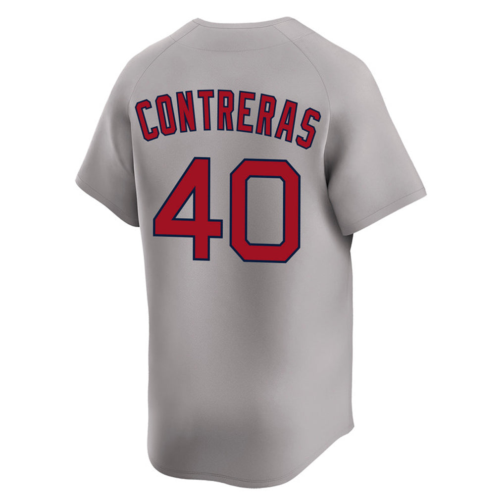 Silnrao B.Red Sox #40 Willson Contreras Player Gray Road Limited Home Game Stitched Jerseys