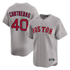 Silnrao B.Red Sox #40 Willson Contreras Player Gray Road Limited Home Game Stitched Jerseys1