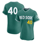 Silnrao B.Red Sox #40 Willson Contreras Player Green City Connect Limited Elite Home Game Stitched Jerseys1
