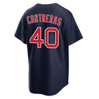 Silnrao B.Red Sox #40 Willson Contreras Player Navy Home Game Stitched Jerseys