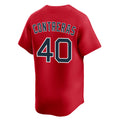 Silnrao B.Red Sox #40 Willson Contreras Player Red Limited Home Game Stitched Jerseys