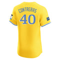 Silnrao B.Red Sox #40 Willson Contreras Player Yellow Limited Elite Home Game Stitched Jerseys