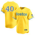 Silnrao B.Red Sox #40 Willson Contreras Player Yellow Limited Home Game Stitched Jerseys1