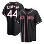 Silnrao B.Red Sox #44 Aroldis Chapman Player Black Out Home Game Stitched Jerseys