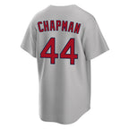 Silnrao B.Red Sox #44 Aroldis Chapman Player Gray Road Home Game Stitched Jerseys