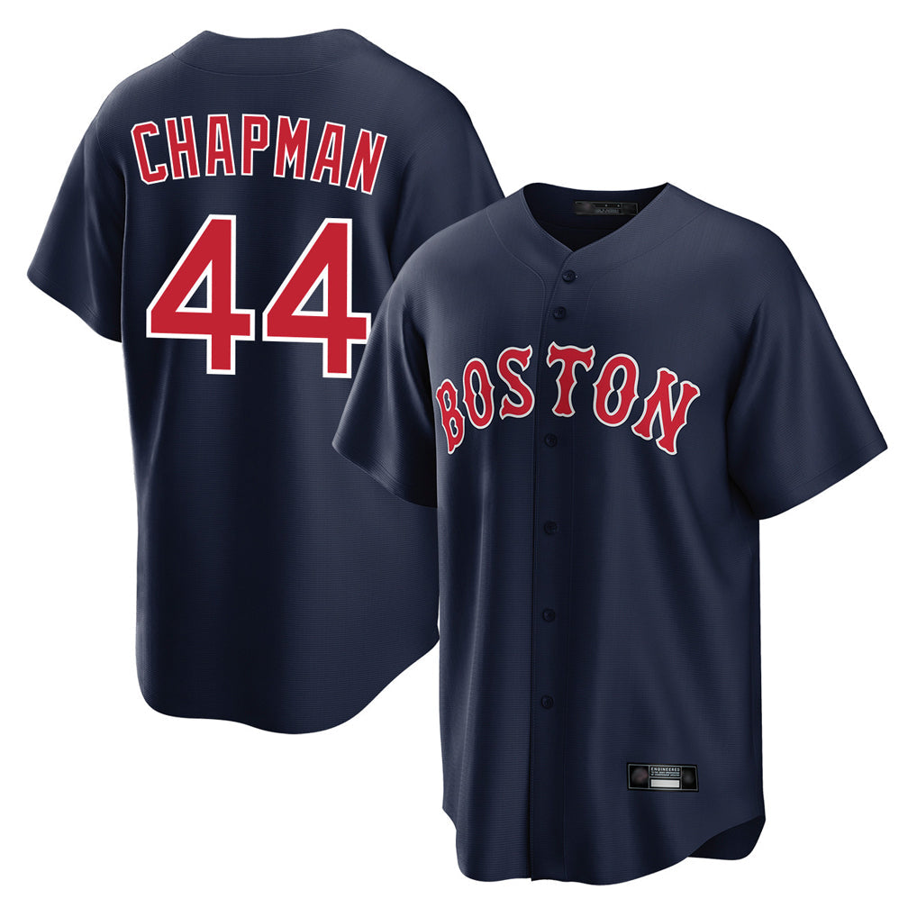 Silnrao B.Red Sox #44 Aroldis Chapman Player Navy Home Game Stitched Jerseys1