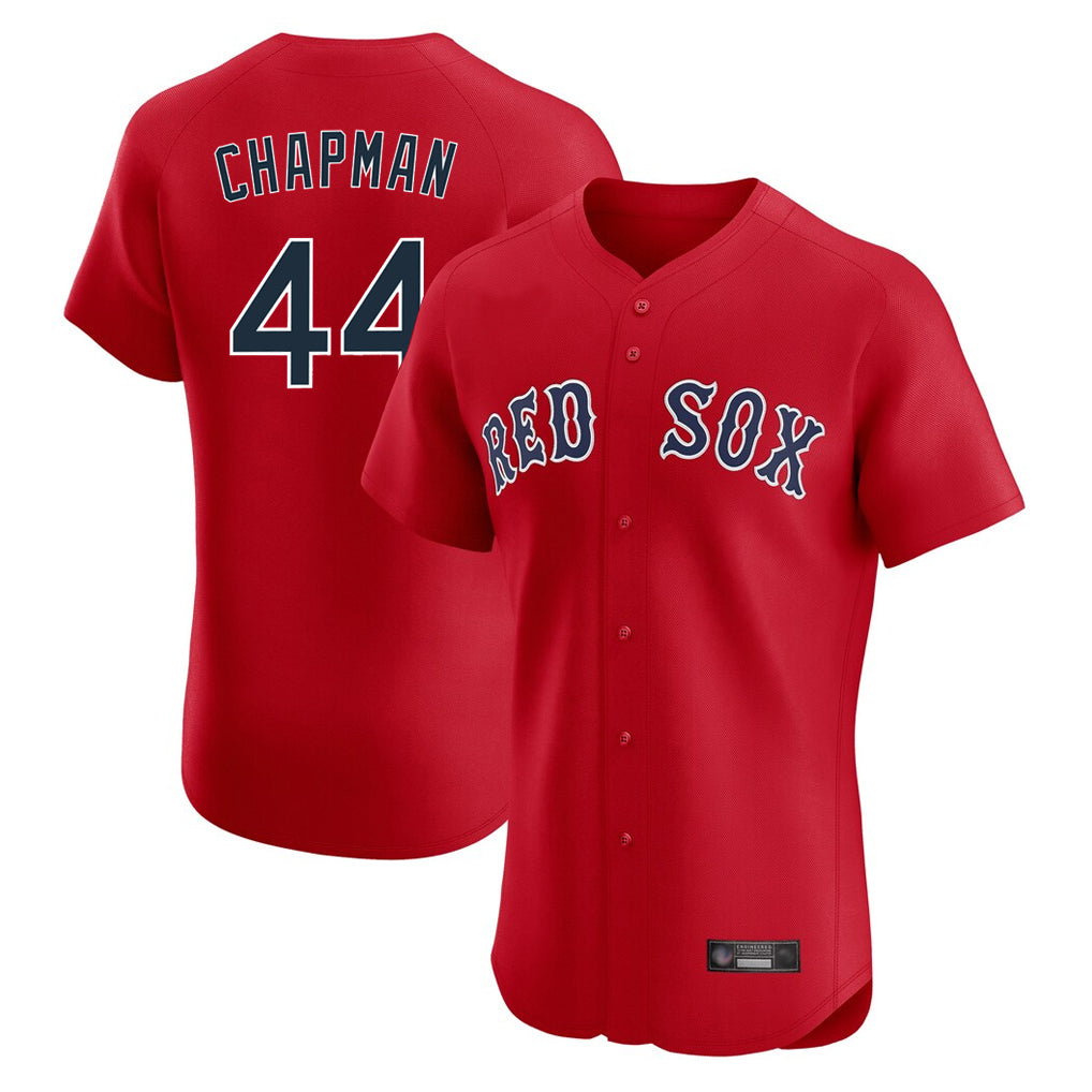 Silnrao B.Red Sox #44 Aroldis Chapman Player Red Limited Elite Home Game Stitched Jerseys1