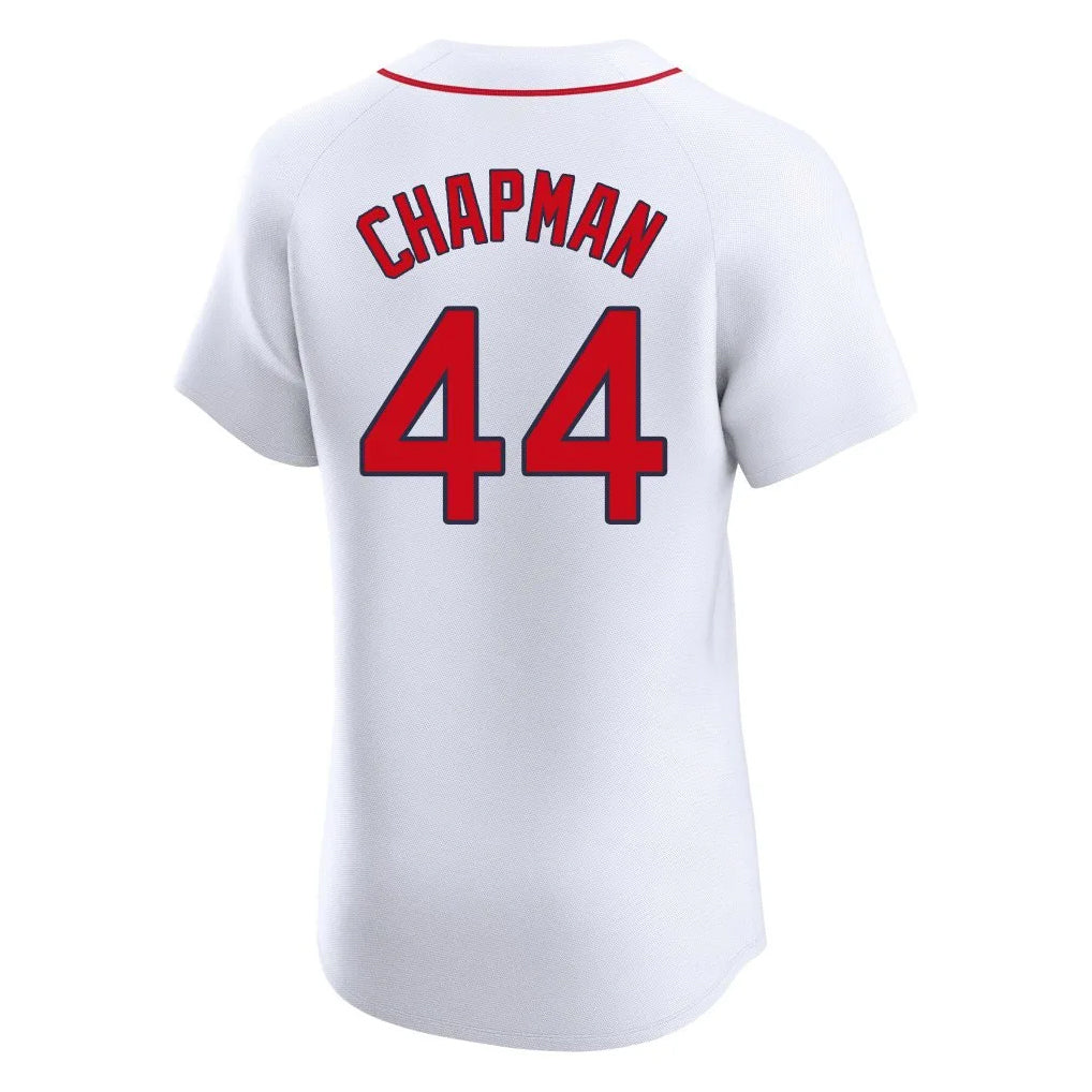 Silnrao B.Red Sox #44 Aroldis Chapman Player White Limited Elite Home Game Stitched Jerseys