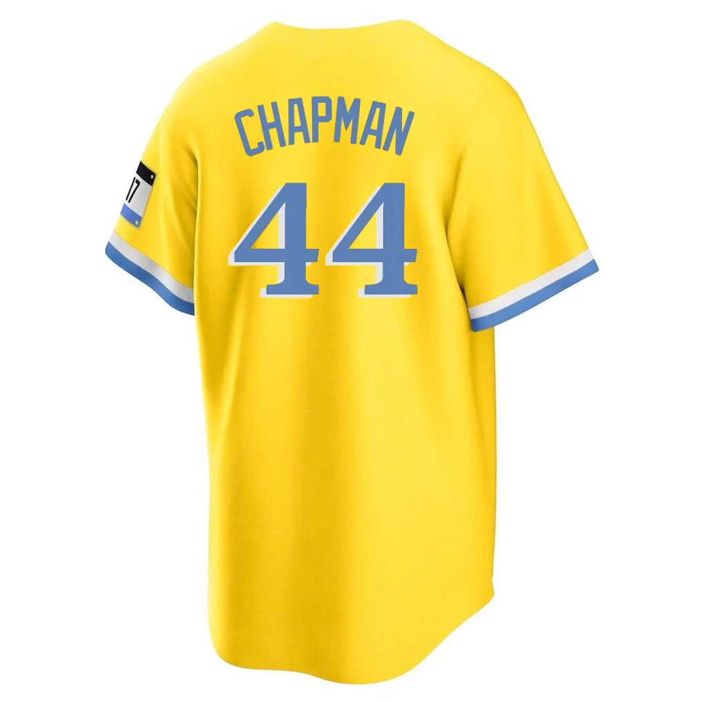 Silnrao B.Red Sox #44 Aroldis Chapman Player Yellow Home Game Stitched Jerseys