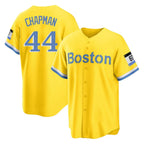 Silnrao B.Red Sox #44 Aroldis Chapman Player Yellow Home Game Stitched Jerseys1