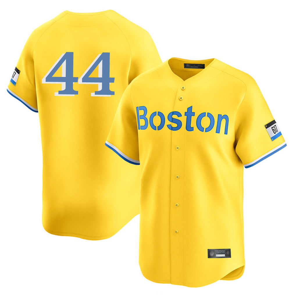 Silnrao B.Red Sox #44 Aroldis Chapman Player Yellow Limited Home Game Stitched Jerseys1
